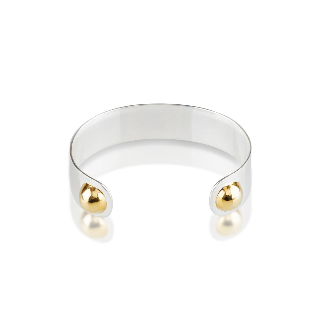 Paradise Found - Wide, Open Silver & Gold Bracelet
