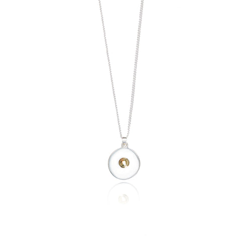 Milky Moon - Silver & Gold Pendant Necklace