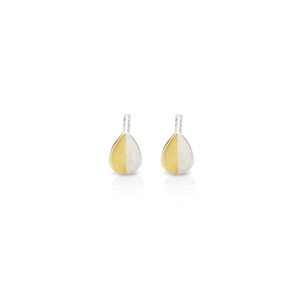 Power Pair - Silver & Gold Droplet Stud Earrings