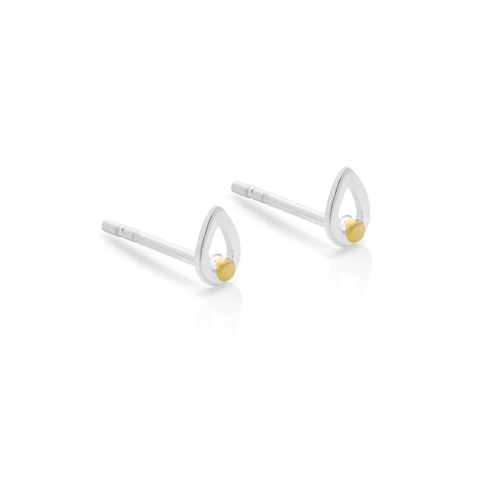 Super Speck - Silver & Gold Stud Earrings