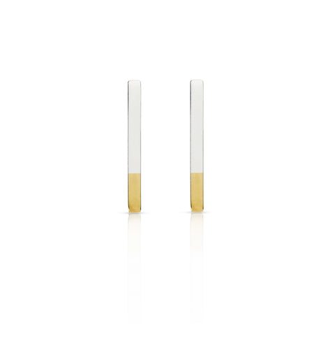 Unseen Earth - Silver & Gold Bar Earrings