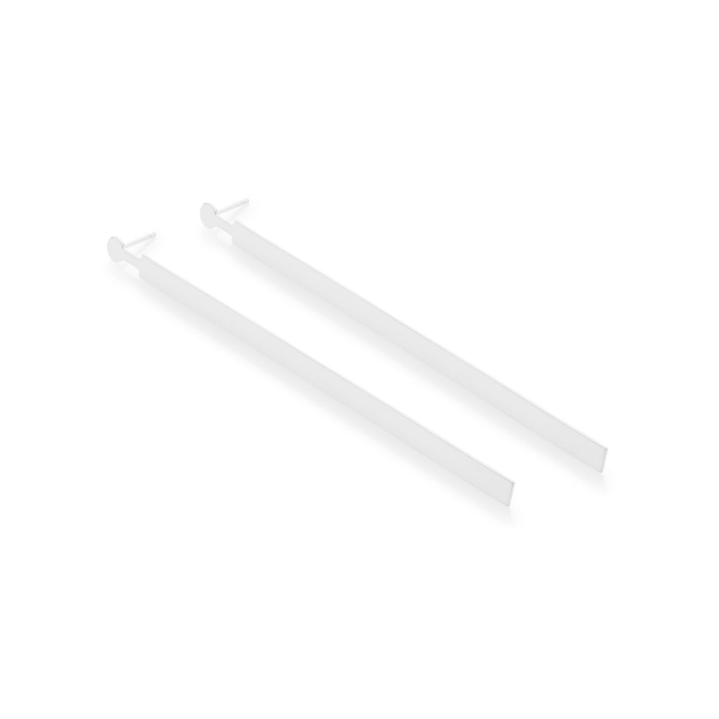 In Tune - Long Silver Bar Earrings