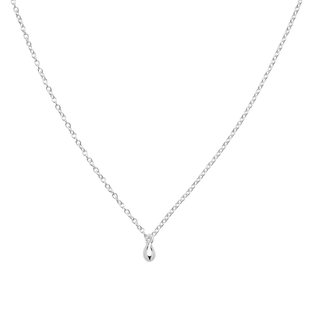 Wise Whispers - Silver Chain Choker Droplet Necklace