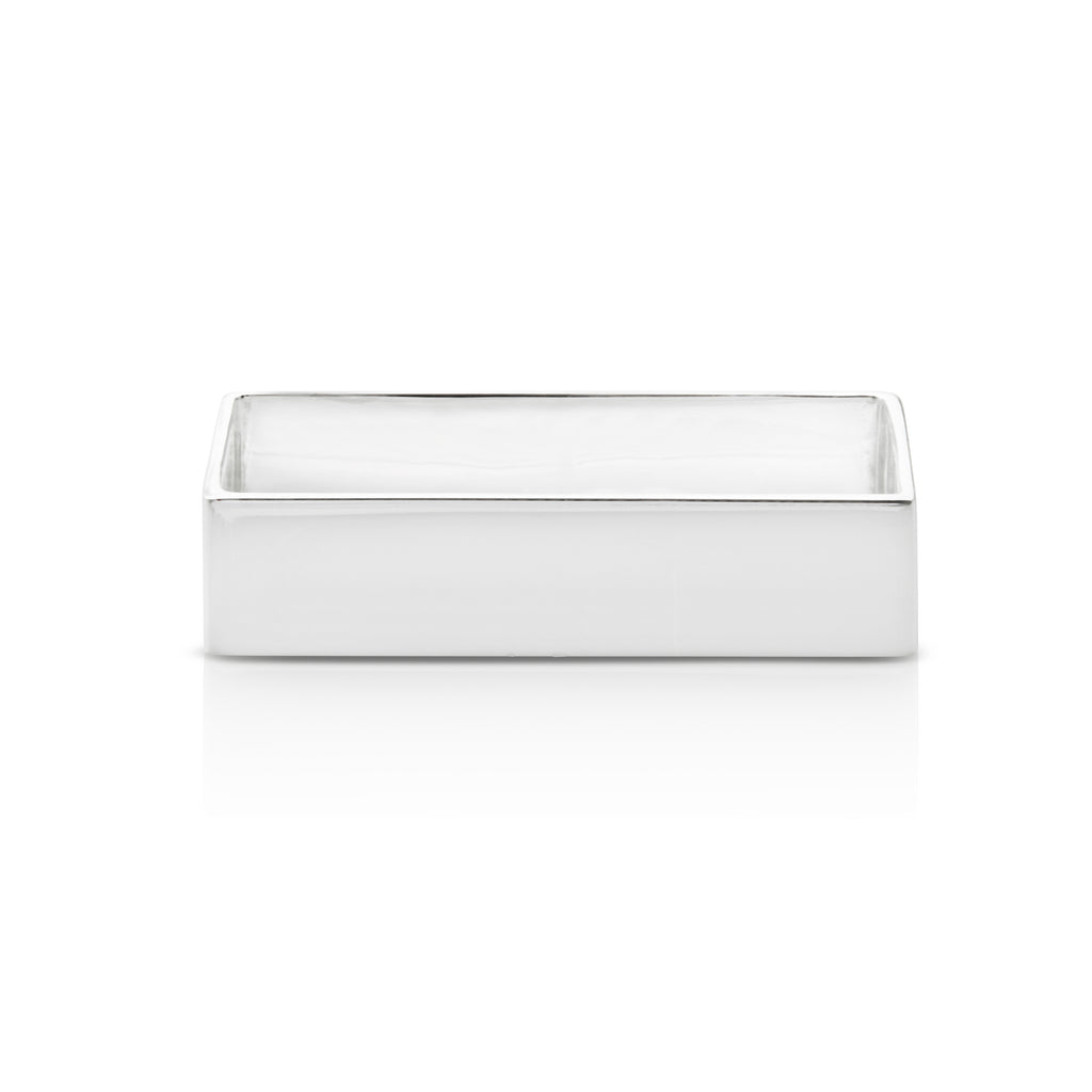 Made of Honor - Wide Double Finger Silver Rectangle Ring