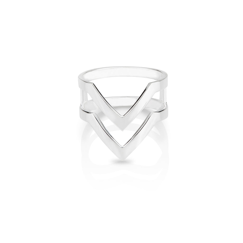 What You Want - Silver Double Band Arrow Ring
