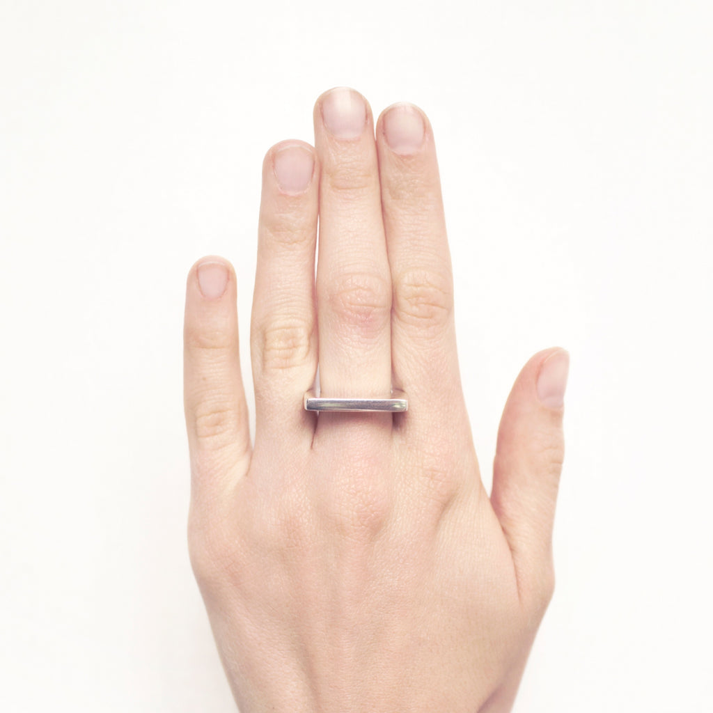 Space Being - Silver Square Bar Ring