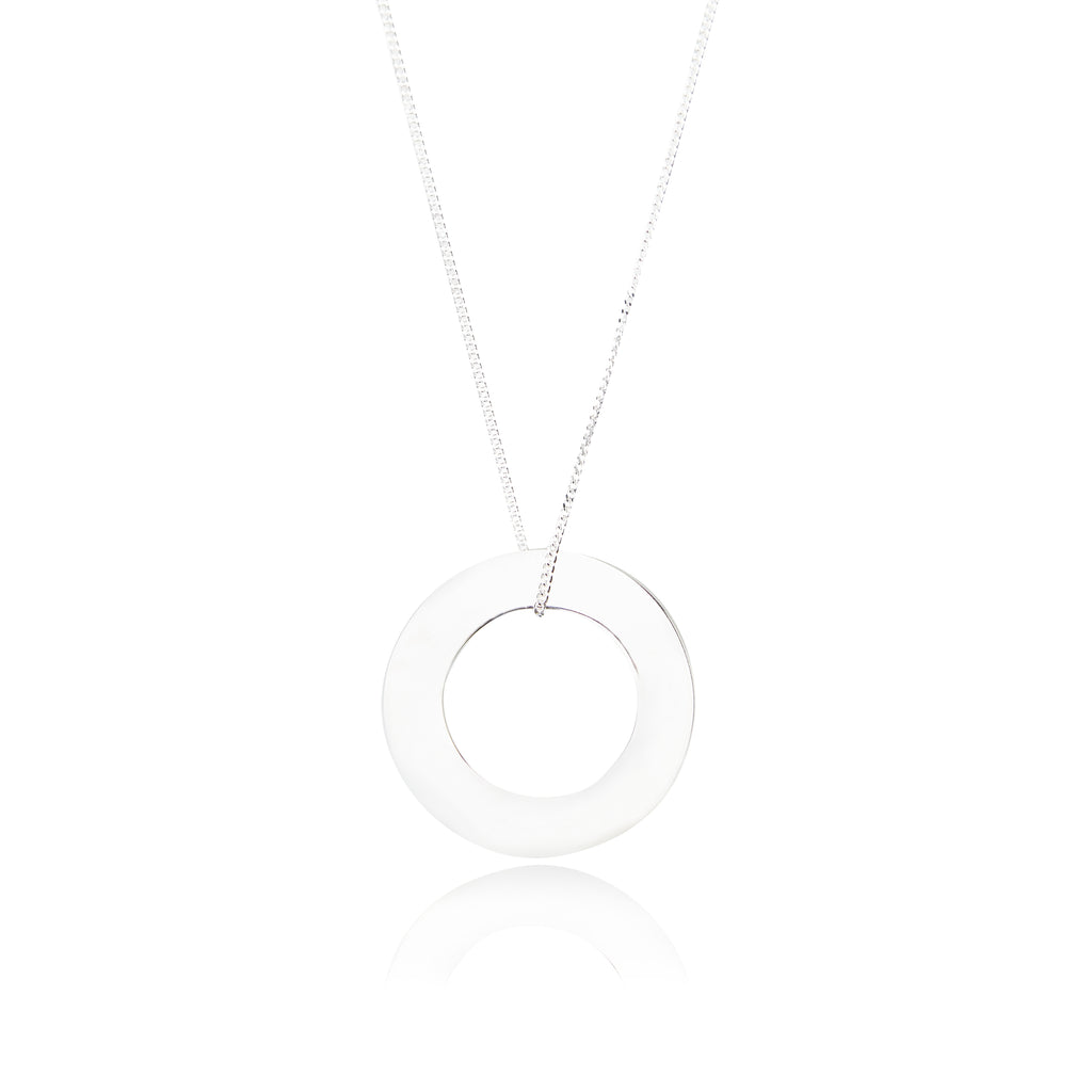 O - Silver Circle Necklace