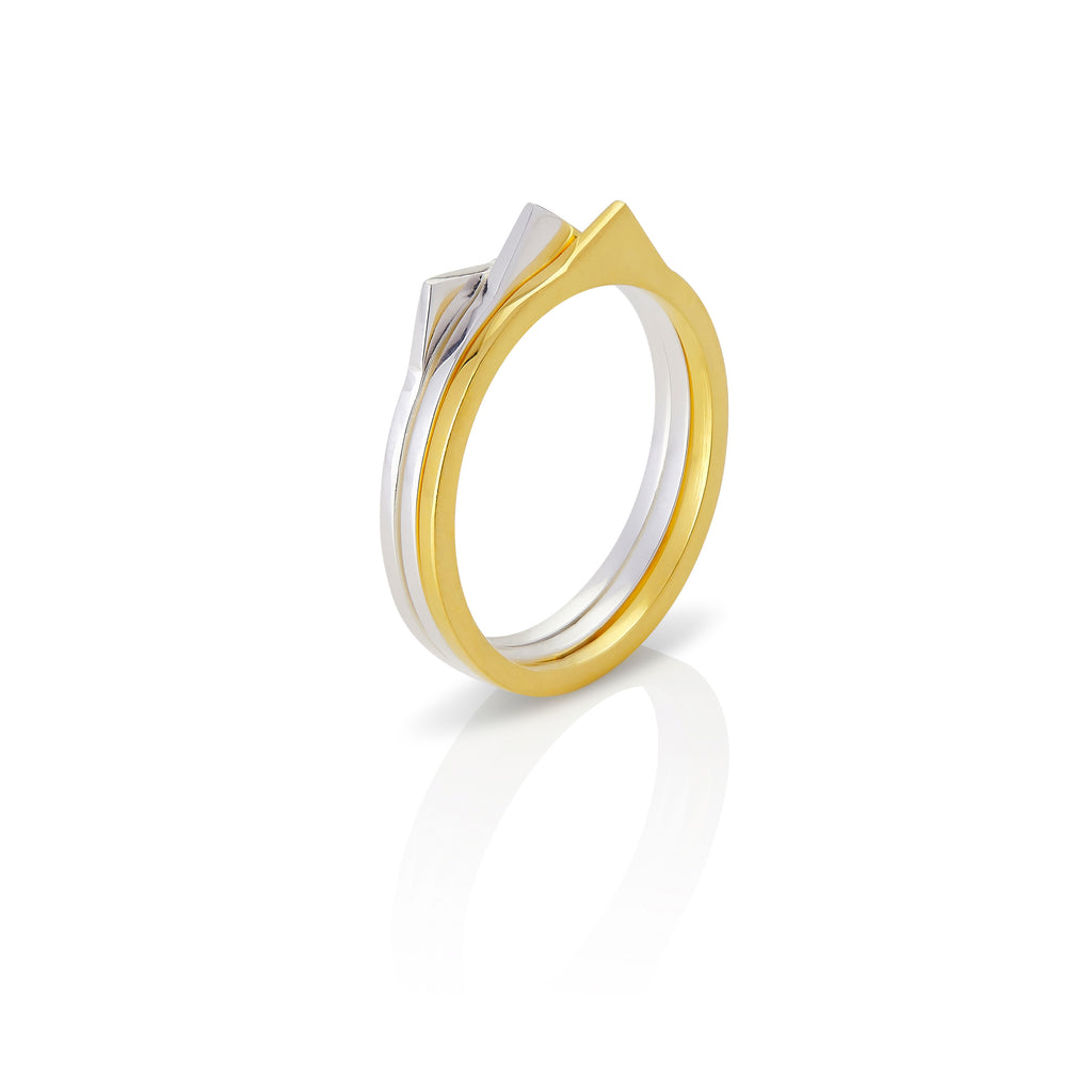 Peaks of Perfection - Gold & Silver Stack Ring Set