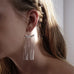 Long To Hear - Chain Frill Silver Earrings