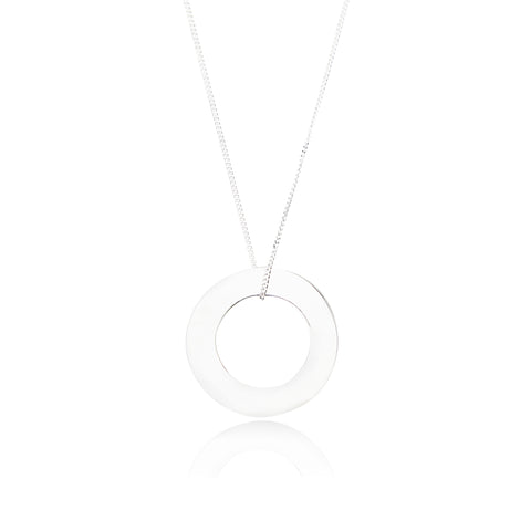 O - Silver Circle Necklace